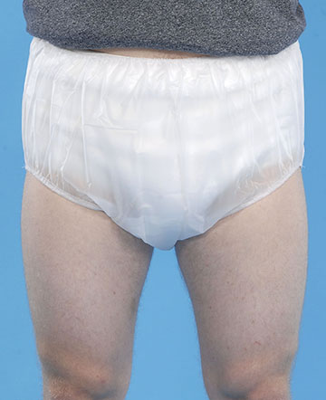 Towelling pants worn with waterproof pants