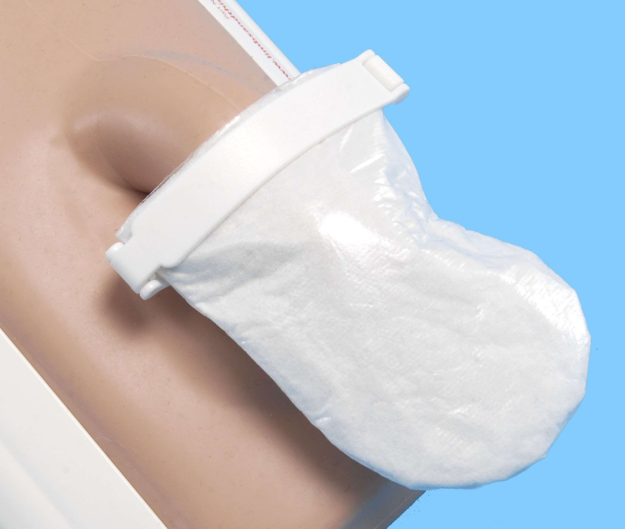 Clamp with integral absorbent pouch