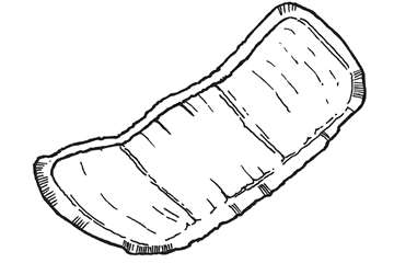 Small shaped pad - line drawing