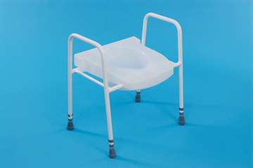 Toilet frame with raised seat